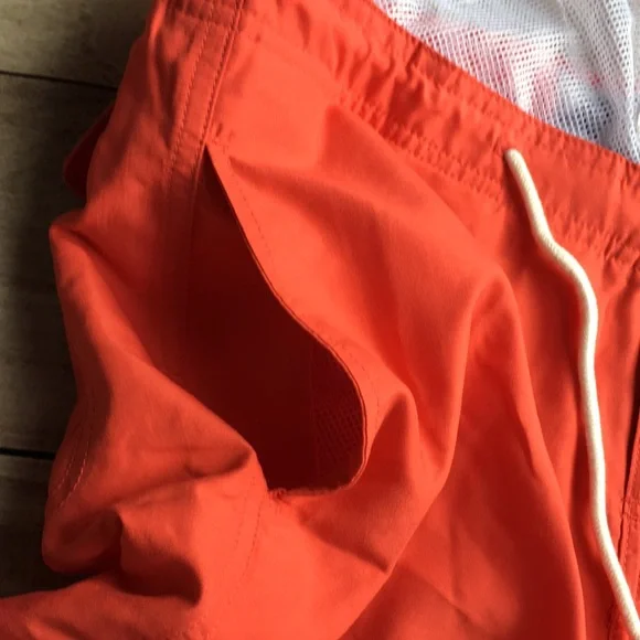 Orange Men’s Draw String Velcro Hybrid Swim Trunk Board Shorts